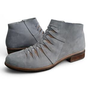 NAOT Footwear Women's Leveche Feathery Blue Nubuck/Shiitake Nubuck Ankle Boot 41